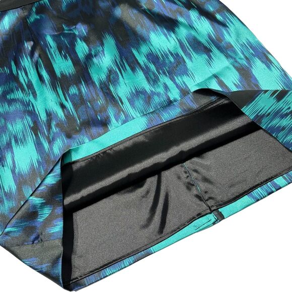 NWT $149 Tahari Rosalinda Midi Shift Dress Blue Black Teal Stretch Women Size 12 - Picture 4 of 12